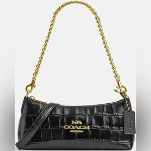 Coach Charlotte Croc Embossed Shoulder Bag